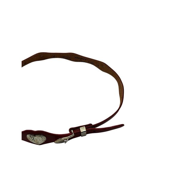 Made In The USA leather belt red Size 38 Adjustable - Picture 3 of 12